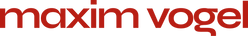 Maxim Vogel logo in red landscape format.
